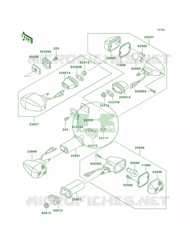 Turn Signals Kawasaki MOTOS 900 1999 Ninja ZX-9R  ZX900-C2