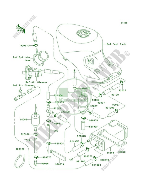 Fuel Evaporative System pour Kawasaki Ninja ZX-11 1998