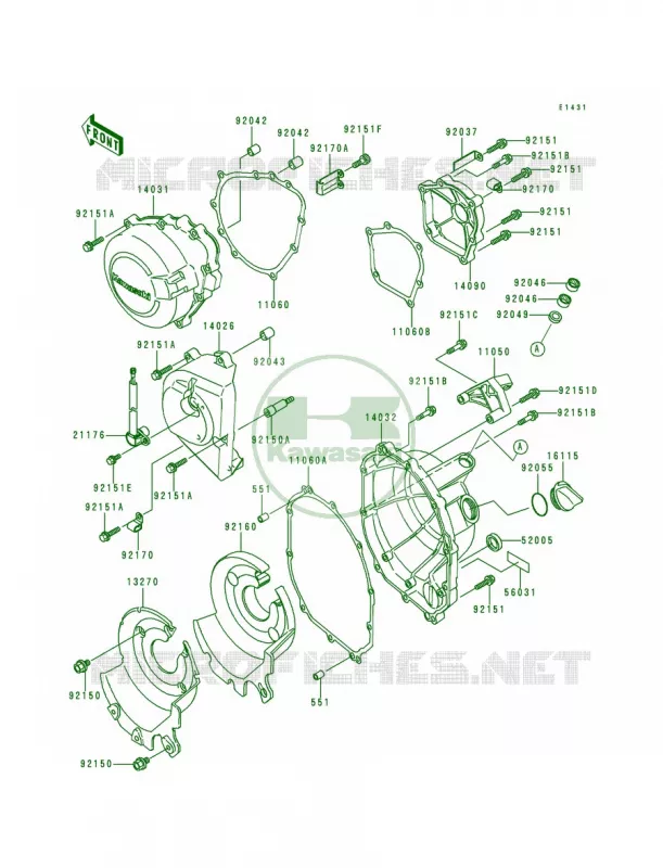 Engine Covers Kawasaki MOTOS 600 1998 Ninja ZX-6R  ZX600-G1