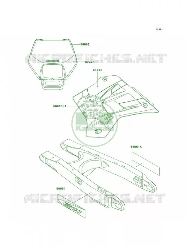 DecalsKDX200-H6 Kawasaki MOTOS 200 2002 KDX200  KDX200-H8