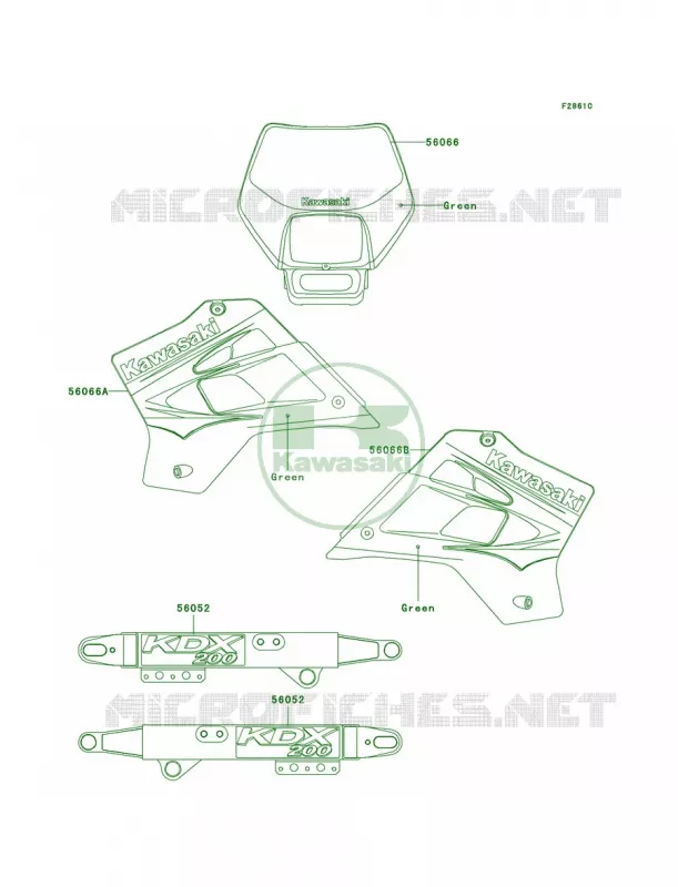 DecalsKDX200-H9 Kawasaki MOTOS 200 2002 KDX200  KDX200-H8