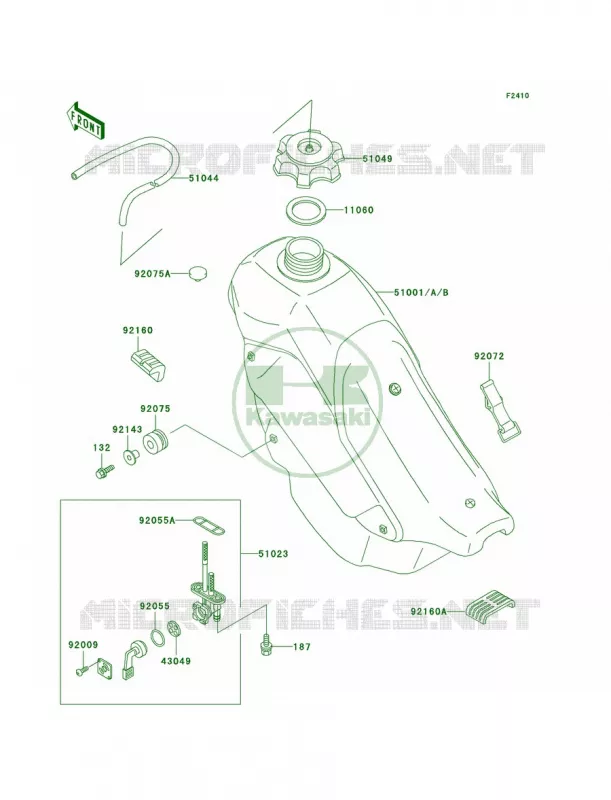 Fuel Tank Kawasaki MOTOS 200 2002 KDX200  KDX200-H8