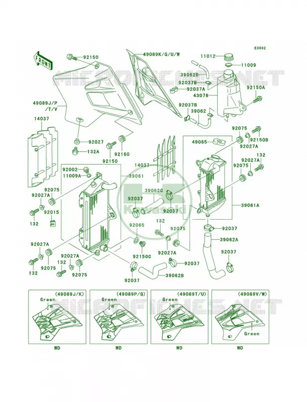 Radiator Kawasaki MOTOS 200 2002 KDX200  KDX200-H8