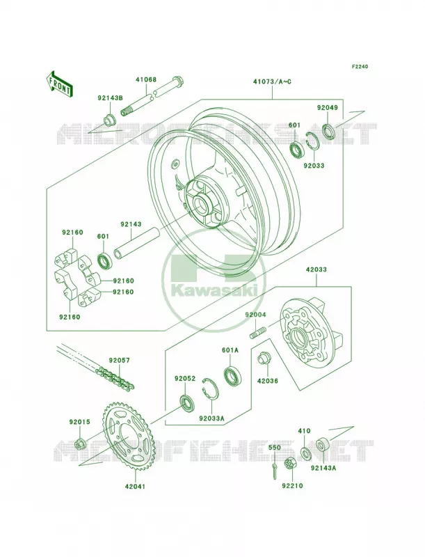 Rear WheelChain Kawasaki MOTOS 900 1998 Ninja ZX-9R  ZX900-C1