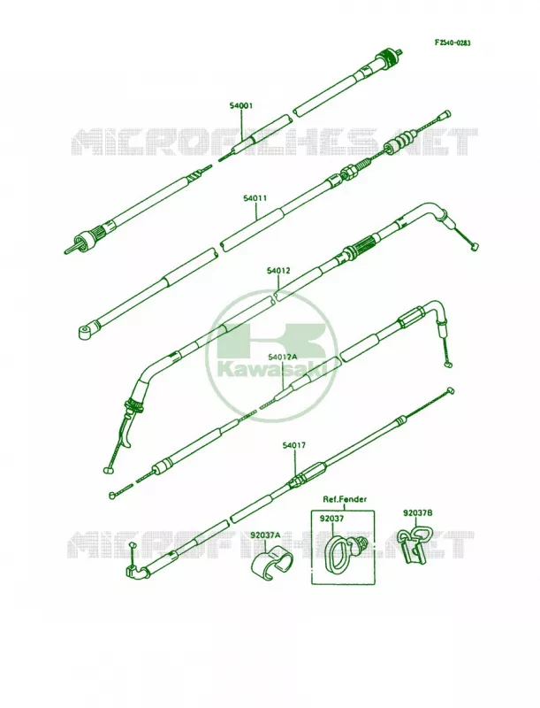 Cables Kawasaki MOTOS 600 1997 Ninja 600R  ZX600-C10