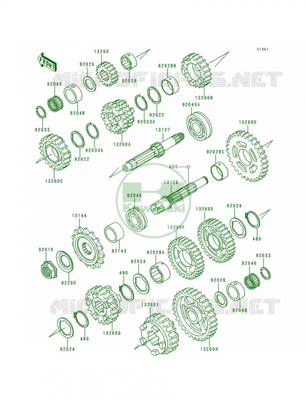 Transmission Kawasaki MOTOS 600 1997 Ninja ZX-6  ZX600-E5