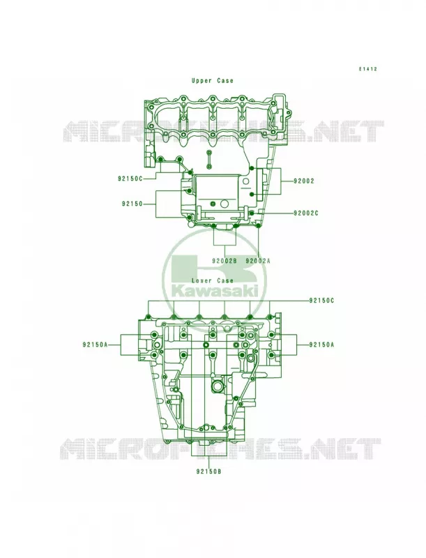 Crankcase Bolt Pattern Kawasaki MOTOS 600 1997 Ninja ZX-6R  ZX600-F3
