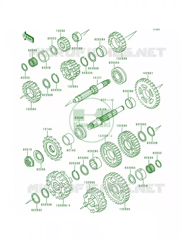 Transmission Kawasaki MOTOS 600 1997 Ninja ZX-6R  ZX600-F3
