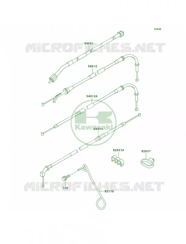Cables Kawasaki MOTOS 750 1997 Ninja ZX-7R  ZX750-P2
