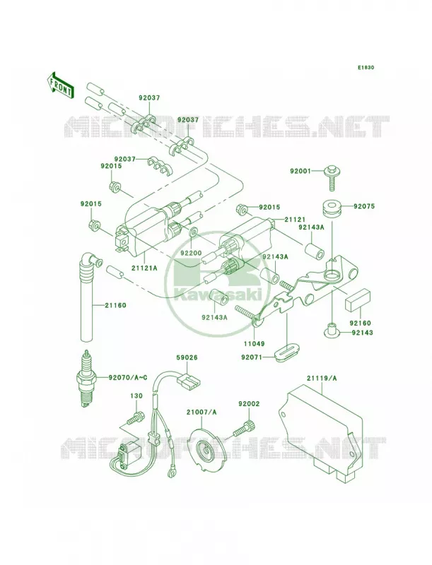 Ignition System Kawasaki MOTOS 750 1997 Ninja ZX-7R  ZX750-P2