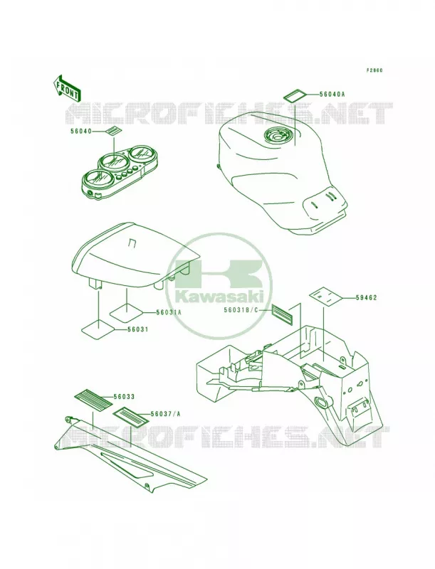 Labels Kawasaki MOTOS 900 1997 Ninja ZX-9R  ZX900-B4