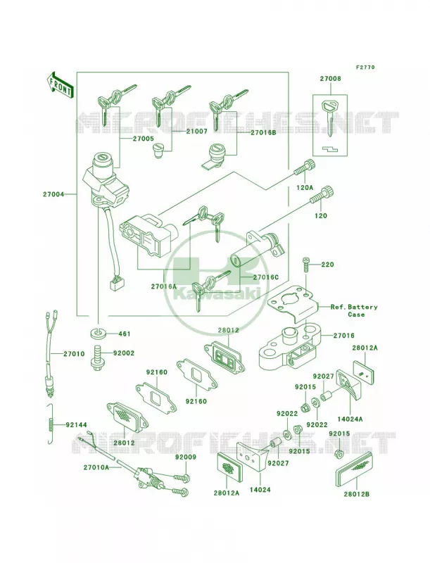 Ignition SwitchLocksReflectors Kawasaki MOTOS 1100 1996 Ninja ZX-11  ZX1100-D4