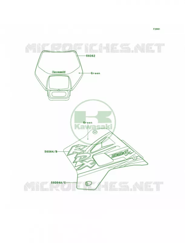 Decals Kawasaki MOTOS 220 2002 KDX220R  KDX220-A9
