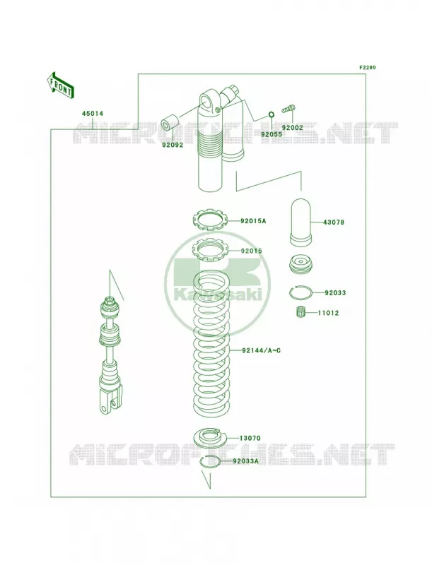 Shock Absorbers Kawasaki MOTOS 220 2002 KDX220R  KDX220-A9