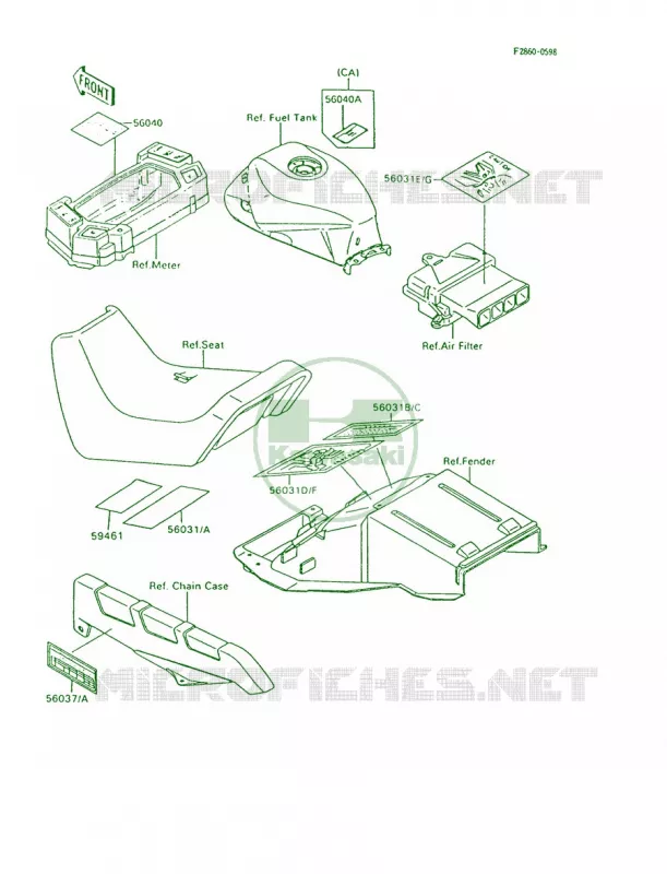 Labels Kawasaki MOTOS 600 1996 Ninja 600R  ZX600-C9