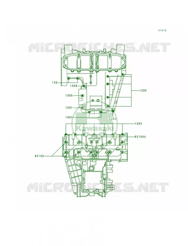 Crankcase Bolt Pattern Kawasaki MOTOS 600 1996 Ninja ZX-6  ZX600-E4