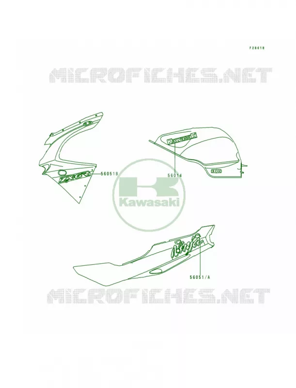 DecalsRedZX600-F2 Kawasaki MOTOS 600 1996 Ninja ZX-6R  ZX600-F2