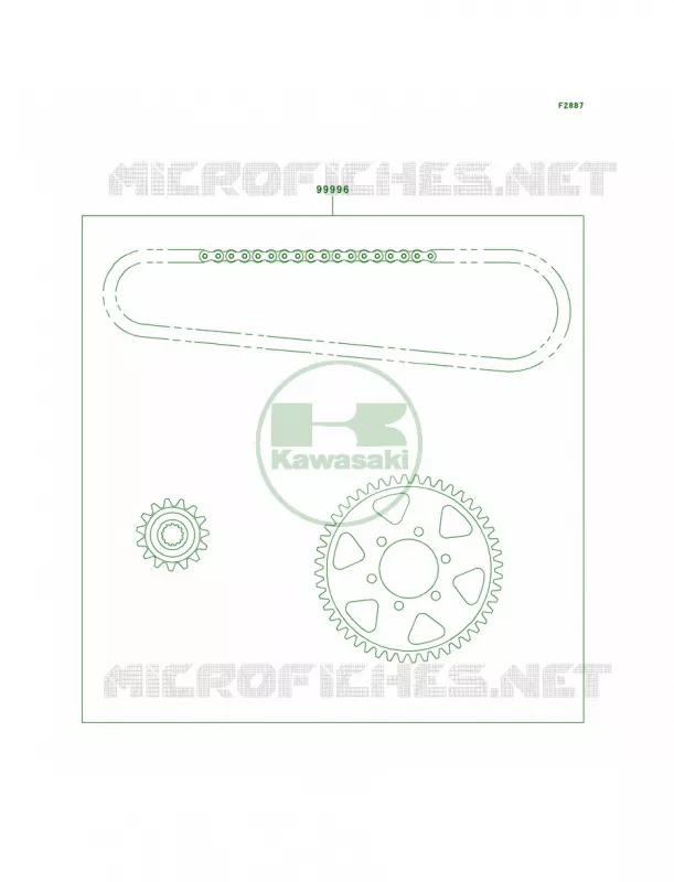 Chain Kit Kawasaki MOTOS 750 1996 Ninja ZX-7R  ZX750-P1