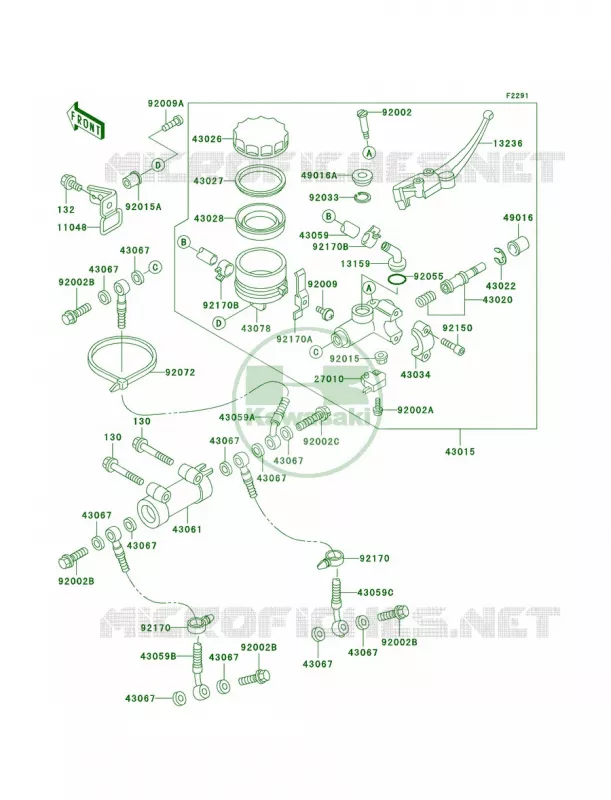 Front Master Cylinder Kawasaki MOTOS 750 1996 Ninja ZX-7R  ZX750-P1
