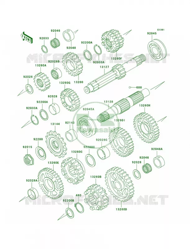 Transmission Kawasaki MOTOS 750 1996 Ninja ZX-7R  ZX750-P1