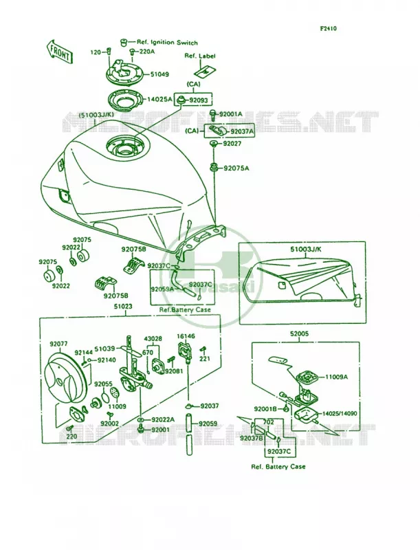 Fuel Tank Kawasaki MOTOS 600 1995 Ninja 600R  ZX600-C8
