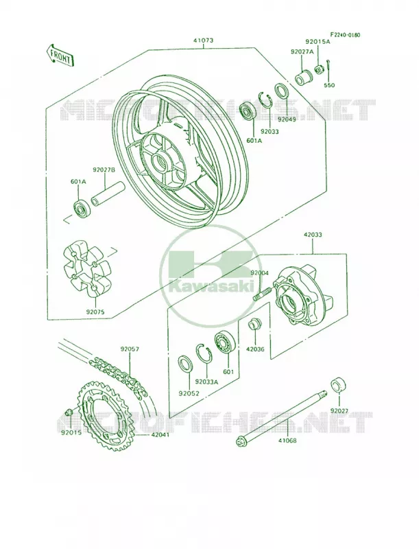 Rear WheelChain Kawasaki MOTOS 600 1995 Ninja 600R  ZX600-C8