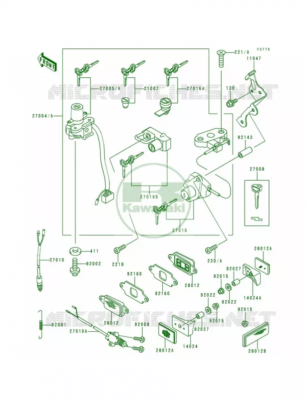 Ignition SwitchLocksReflectors Kawasaki MOTOS 600 1995 Ninja ZX-6  ZX600-E3