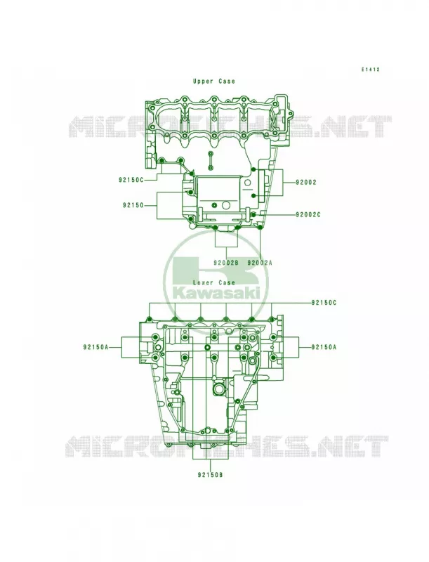Crankcase Bolt Pattern Kawasaki MOTOS 600 1995 Ninja ZX-6R  ZX600-F1