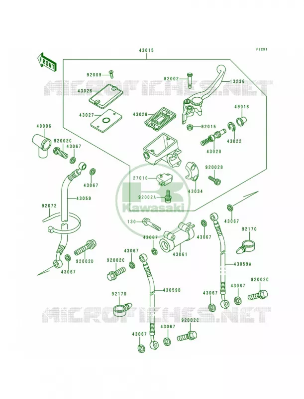 Front Master Cylinder Kawasaki MOTOS 600 1995 Ninja ZX-6R  ZX600-F1