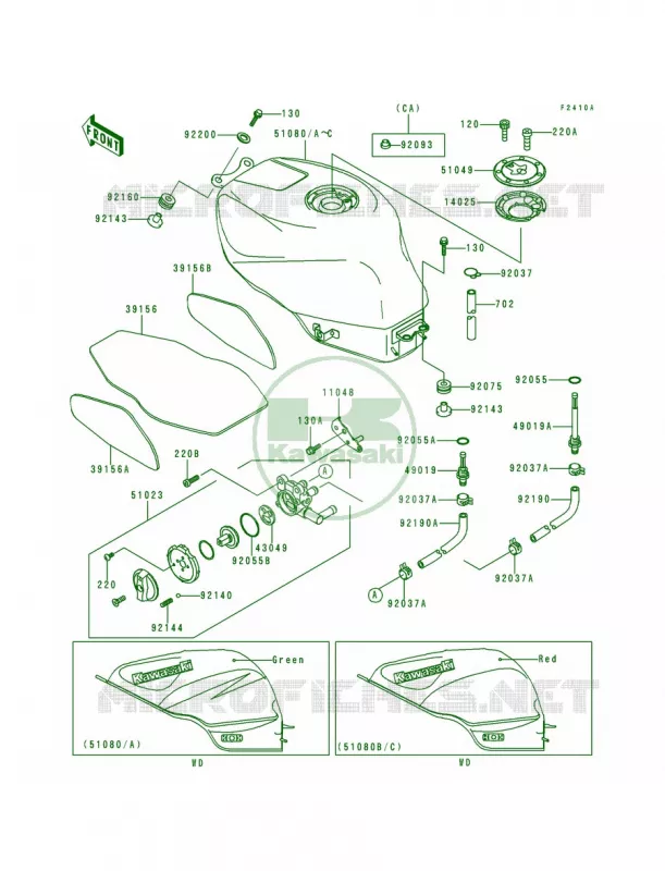 Fuel TankZX600-F2 Kawasaki MOTOS 600 1995 Ninja ZX-6R  ZX600-F1