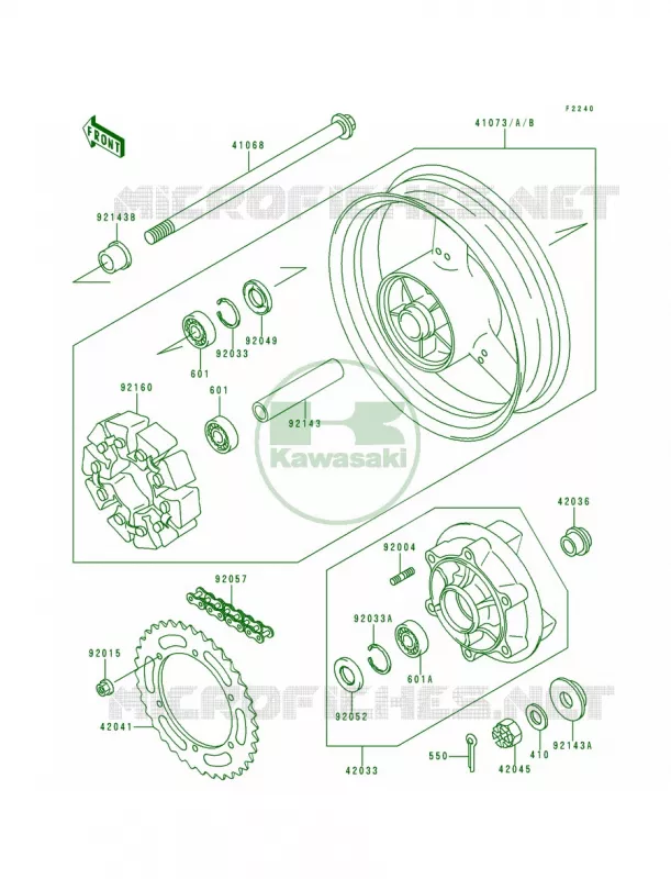 Rear WheelChain Kawasaki MOTOS 600 1995 Ninja ZX-6R  ZX600-F1