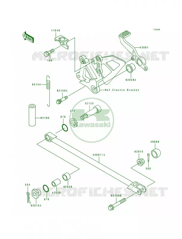 Brake PedalTorque Link Kawasaki MOTOS 750 1995 Ninja ZX-7  ZX750-L3
