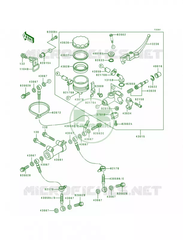 Front Master Cylinder Kawasaki MOTOS 750 1995 Ninja ZX-7  ZX750-L3
