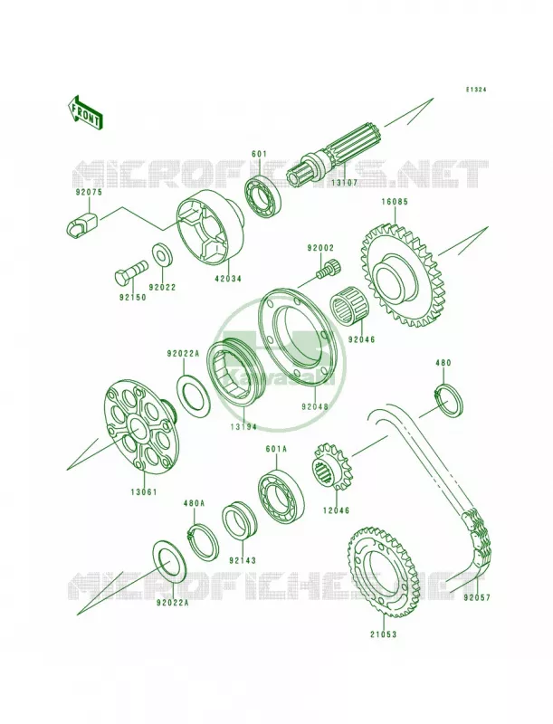 Generator Shaft Kawasaki MOTOS 900 1995 Ninja ZX-9R  ZX900-B2