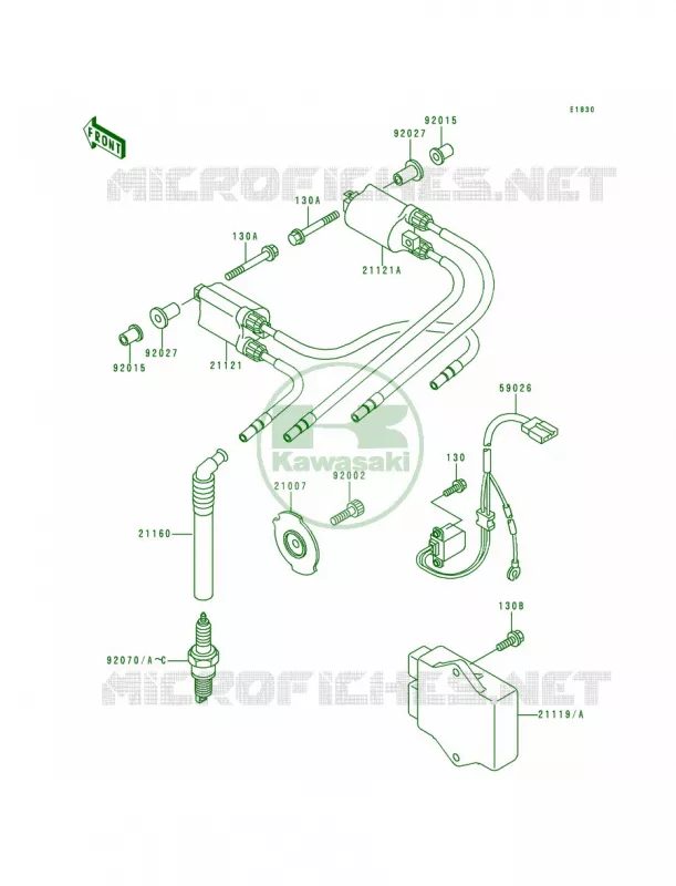 Ignition System Kawasaki MOTOS 900 1995 Ninja ZX-9R  ZX900-B2
