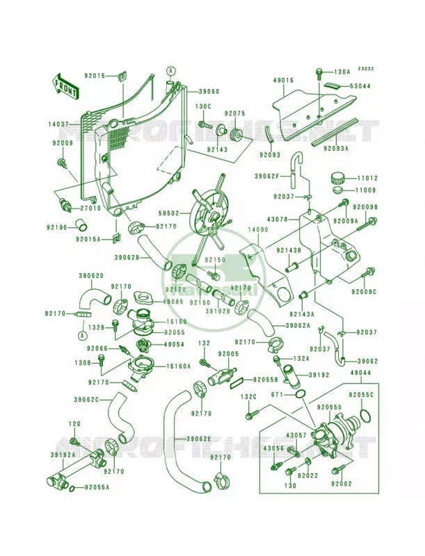 Radiator Kawasaki MOTOS 900 1995 Ninja ZX-9R  ZX900-B2