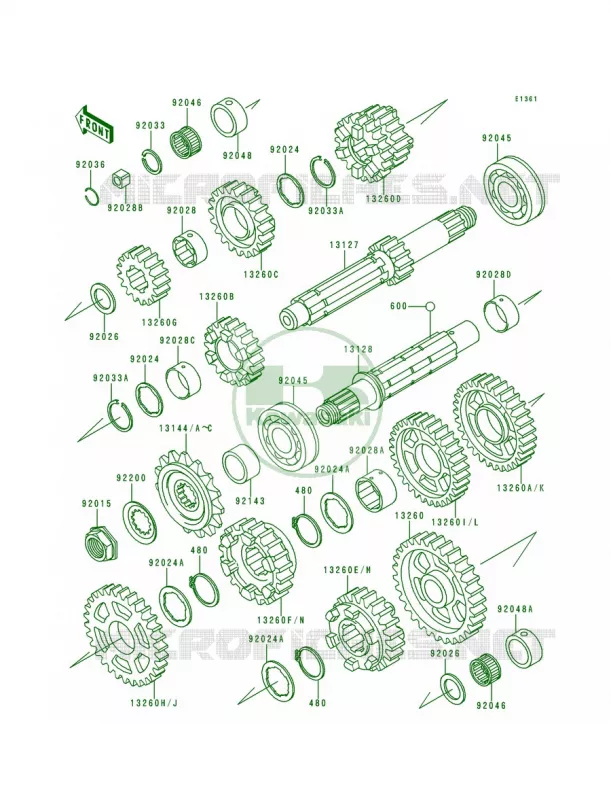 Transmission Kawasaki MOTOS 900 1995 Ninja ZX-9R  ZX900-B2