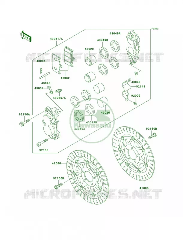 Front Brake Kawasaki MOTOS 1100 1994 Ninja ZX-11  ZX1100-D2