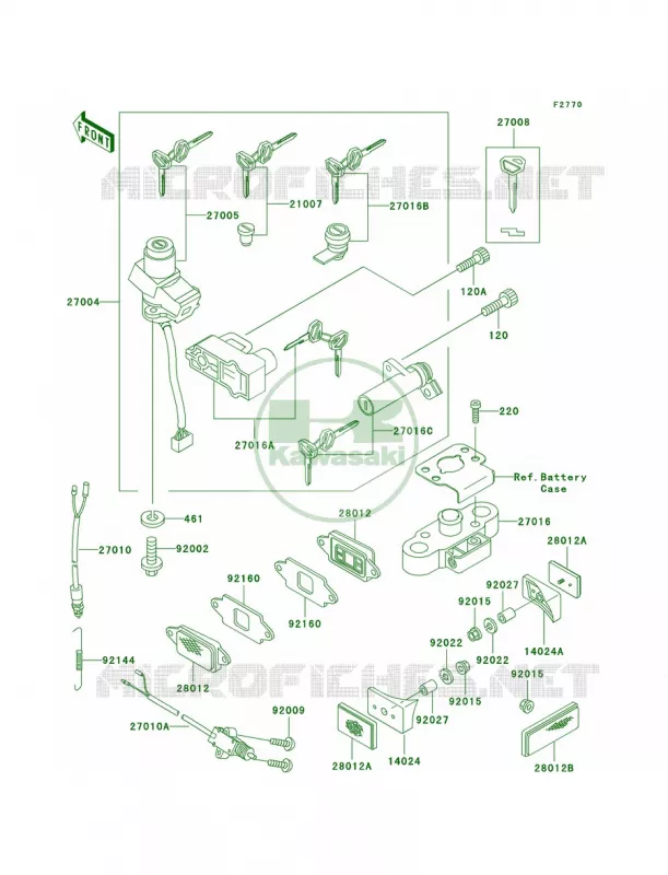 Ignition SwitchLocksReflectors Kawasaki MOTOS 1100 1994 Ninja ZX-11  ZX1100-D2