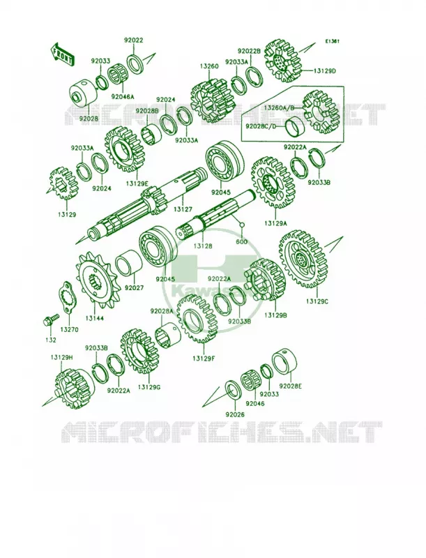 Transmission Kawasaki MOTOS 600 1994 Ninja 600R  ZX600-C7