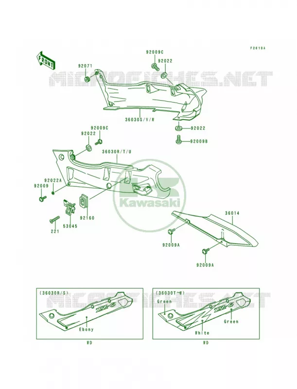 Side CoversChain CoverZX600-E2 Kawasaki MOTOS 600 1994 Ninja ZX-6  ZX600-E2