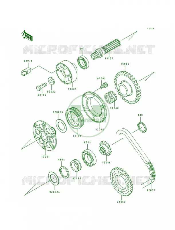 Generator Shaft Kawasaki MOTOS 750 1994 Ninja ZX-7  ZX750-L2