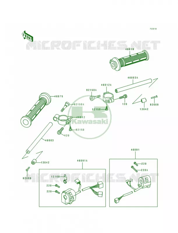 Handlebar Kawasaki MOTOS 750 1994 Ninja ZX-7  ZX750-L2