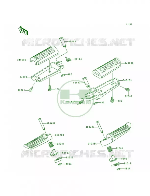 Footrests Kawasaki MOTOS 900 1994 Ninja ZX-9R  ZX900-B1