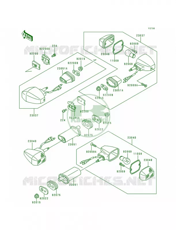 Turn Signals Kawasaki MOTOS 900 1994 Ninja ZX-9R  ZX900-B1