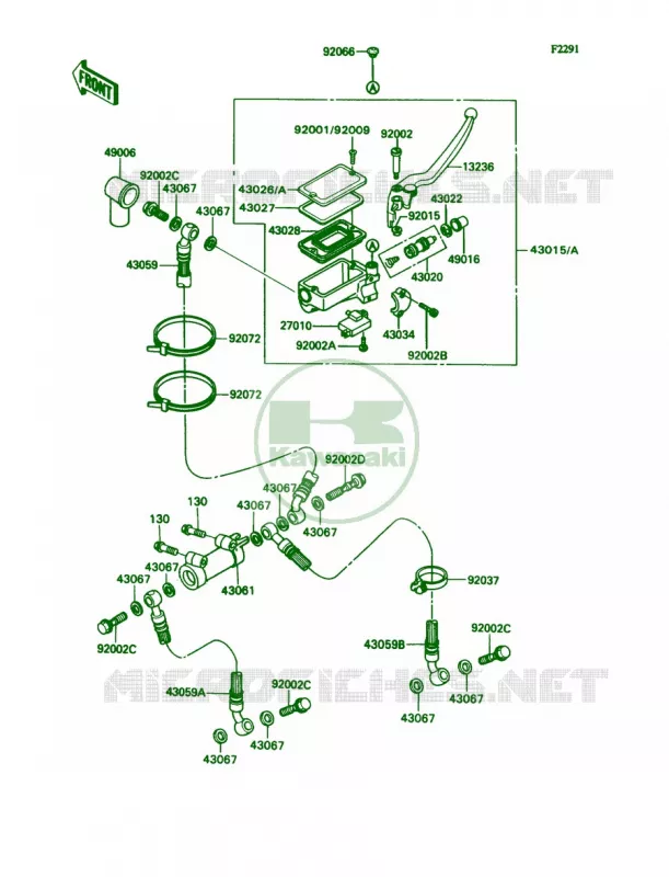 Front Master Cylinder Kawasaki MOTOS 1100 1993 Ninja ZX-11  ZX1100-C4