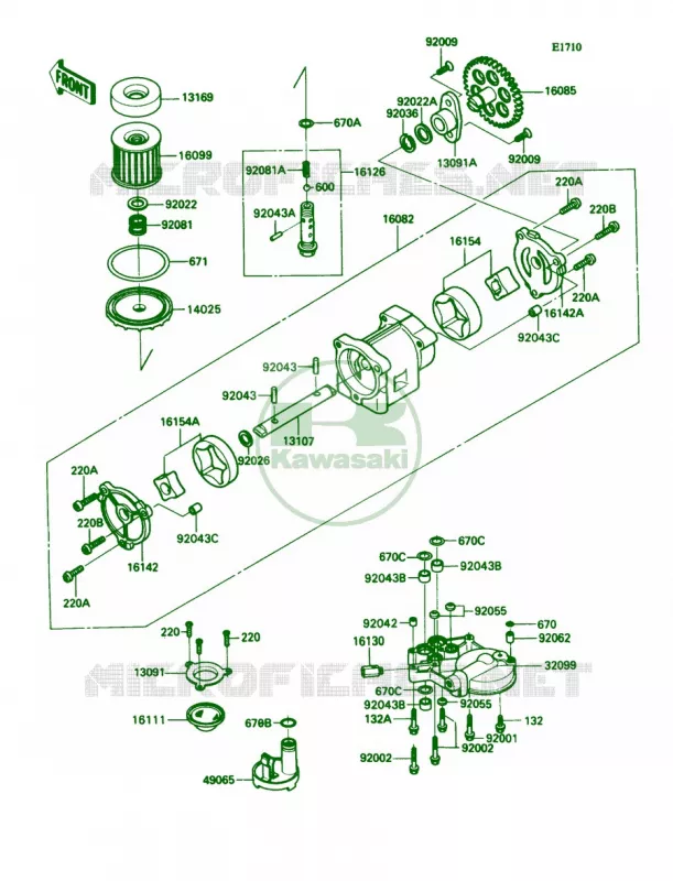 Oil Pump Kawasaki MOTOS 1100 1993 Ninja ZX-11  ZX1100-C4