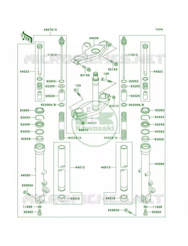 Front Fork Kawasaki MOTOS 1100 1993 Ninja ZX-11  ZX1100-D1