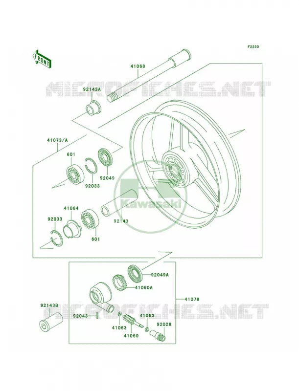 Front Wheel Kawasaki MOTOS 1100 1993 Ninja ZX-11  ZX1100-D1