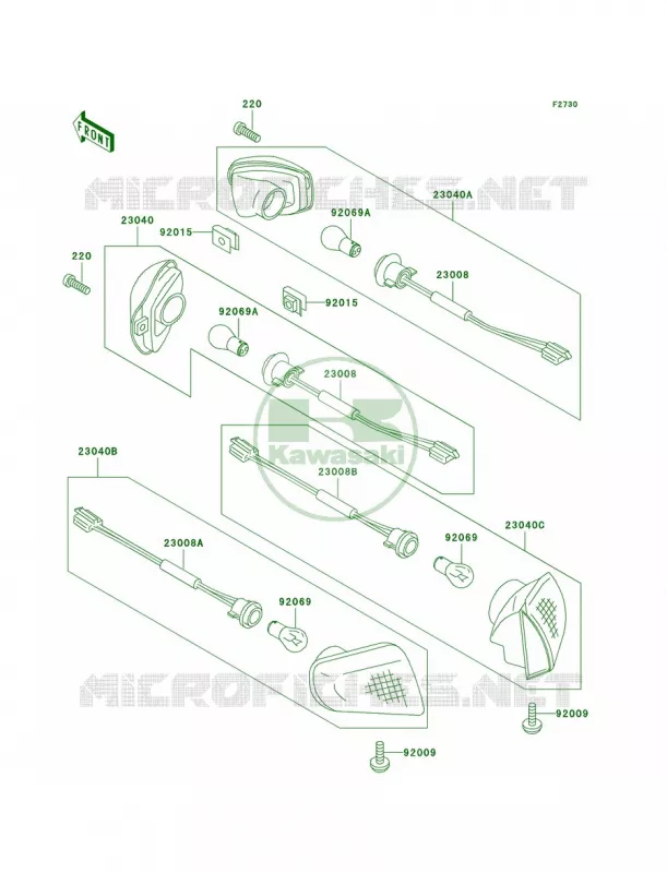 Turn Signals Kawasaki MOTOS 1100 1993 Ninja ZX-11  ZX1100-D1